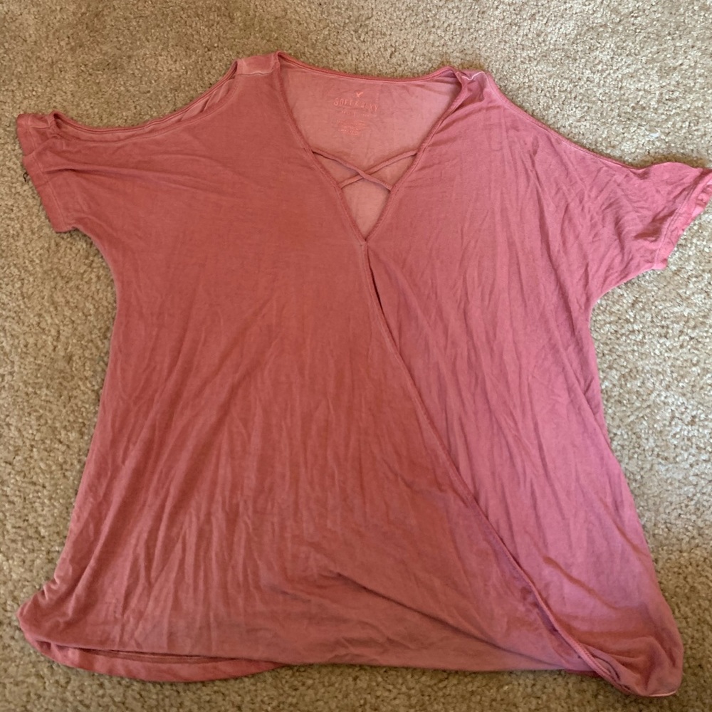 Pink off the shoulder shirt